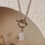 Silver White Jade Lily Of The Valley Toggle Necklace, thumbnail 10 of 12