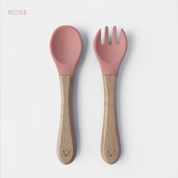 Silicone And Beechwood Fork And Spoon Set, 7 of 8