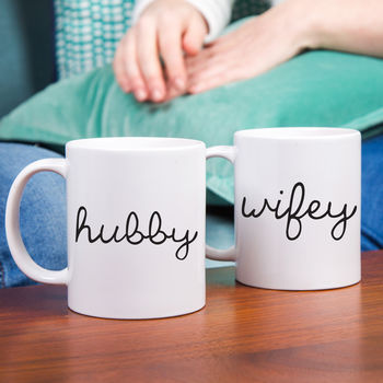 Wifey Hubby Couples Mug Set, 3 of 9
