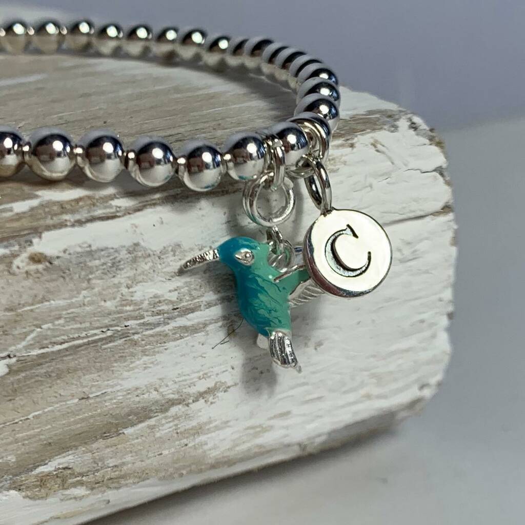 Personalised Hummingbird Charm Bracelet By Nest | notonthehighstreet.com