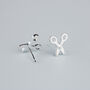 Sterling Silver Scissor Stud Earrings, thumbnail 4 of 6
