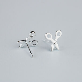 Sterling Silver Scissor Stud Earrings, 4 of 6