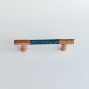 Verdigris Copper Patina T Shape Handle, Handmade Copper Pull, 3 of 3