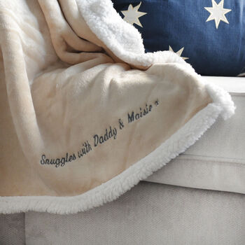 Personalised Paternity Daddy And Me Neutral Blanket, 2 of 10