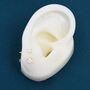 White Opal Huggie Hoop Earrings In Sterling Silver, thumbnail 9 of 11