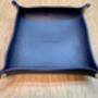 Personalised Dark Blue Leather Desk Accessories Tray, thumbnail 11 of 12