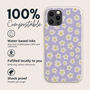 Retro Purple Flowers Biodegradable Phone Case, thumbnail 2 of 7