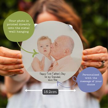 Personalised Grandfather Photo And Message Hanging Sign, 2 of 2