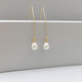 Teardrop Pearl Earrings, thumbnail 2 of 6