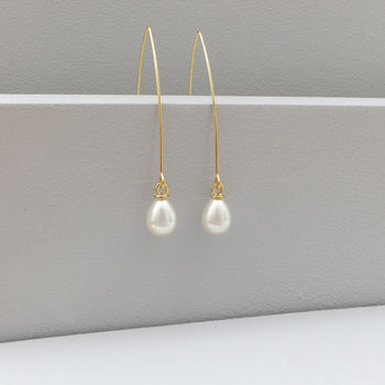 Teardrop Pearl Earrings, 2 of 6