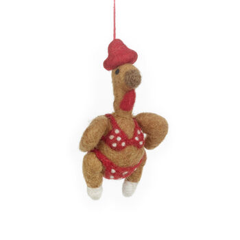 Handmade Felt Sizzlin' Turkey Hanging Decoration, 2 of 5