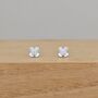 Sterling Silver And Cz Flower Stud Earrings, thumbnail 1 of 2