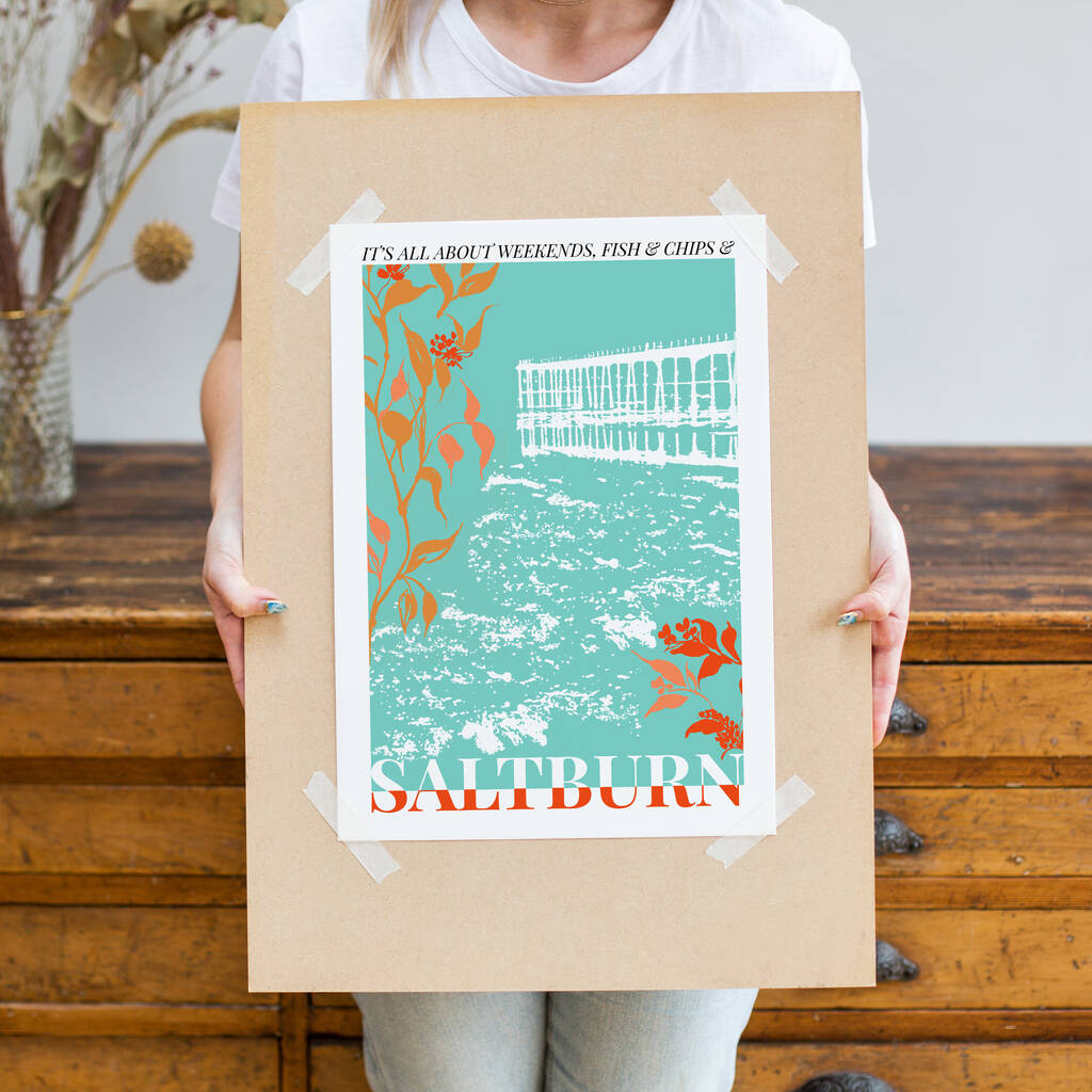 Saltburn Print Turquoise Base By Katie's Design House