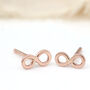 Tiny 9ct Gold Earrings. Infinity Symbol, thumbnail 6 of 12