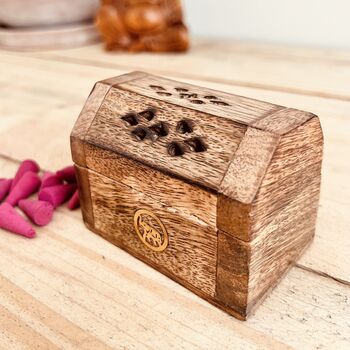 Wooden Incense Cone Box Ash Catcher Incense Burner, 2 of 6