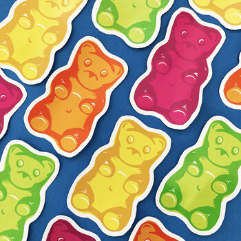 Four Gummy Bear Vinyl Sticker Decals, 5 of 6