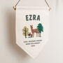 Personalised Woodland Design New Baby Hanging Flag, thumbnail 2 of 2