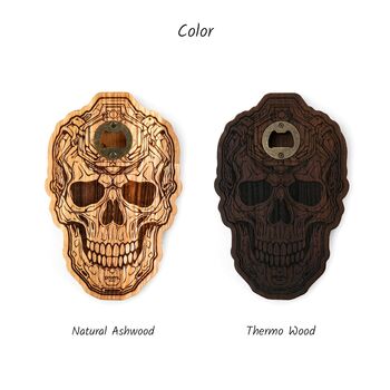 Handcrafted Magnetic Skull Wall Mounted Bottle Opener, 5 of 10