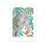 Elephant And Squirrel A4 Recycled Art Print, thumbnail 4 of 5