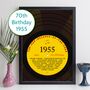 Personalised 70th Birthday Print Year 1955 Music Gift, thumbnail 1 of 12