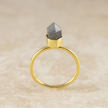 Crown Labradorite Gold Plated Sterling Silver Gemstone Ring, 3 of 5