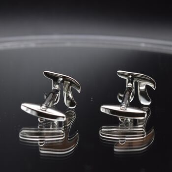 Pi Symbol Cufflinks 316 L Stainless Steel Mathematics Gift For Him, 2 of 5