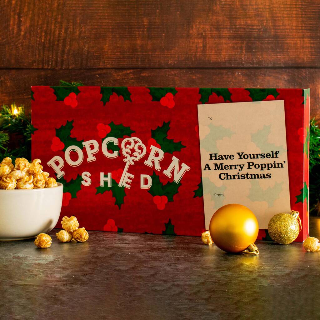 'Merry Christmas' Gourmet Popcorn Letterbox Gift, 1 of 6