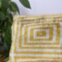 Velvet Mustard Yellow And Beige Cushion Cover, thumbnail 3 of 8