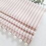 Pink Ticking Blackout Roman Blind With Pompom Trim, thumbnail 1 of 1