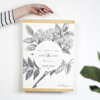 Personalised Botanical First Anniversary Paper Print, 6 of 8