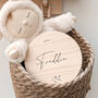 Personalised Baby Name Plaque | Wooden Newborn Announcement Sign, thumbnail 1 of 9