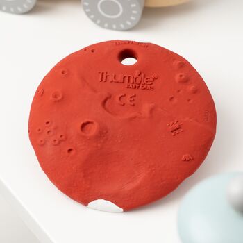 Teething Toy Mars Biscuit®. Solar System Natural Rubber Baby Toy. Best Planet Bath Toy. Easy To Grip Baby Sensory Toy. New Baby Teether Gift, 4 of 9