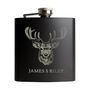 Personalised Stag Design Black Hip Flask Gift For Him, thumbnail 6 of 6