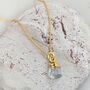 March Birthstone Necklace, Aquamarine, Gold Plated, thumbnail 1 of 5
