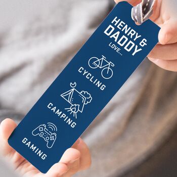 Personalised Dad's Hobbies Bookmark, 2 of 3