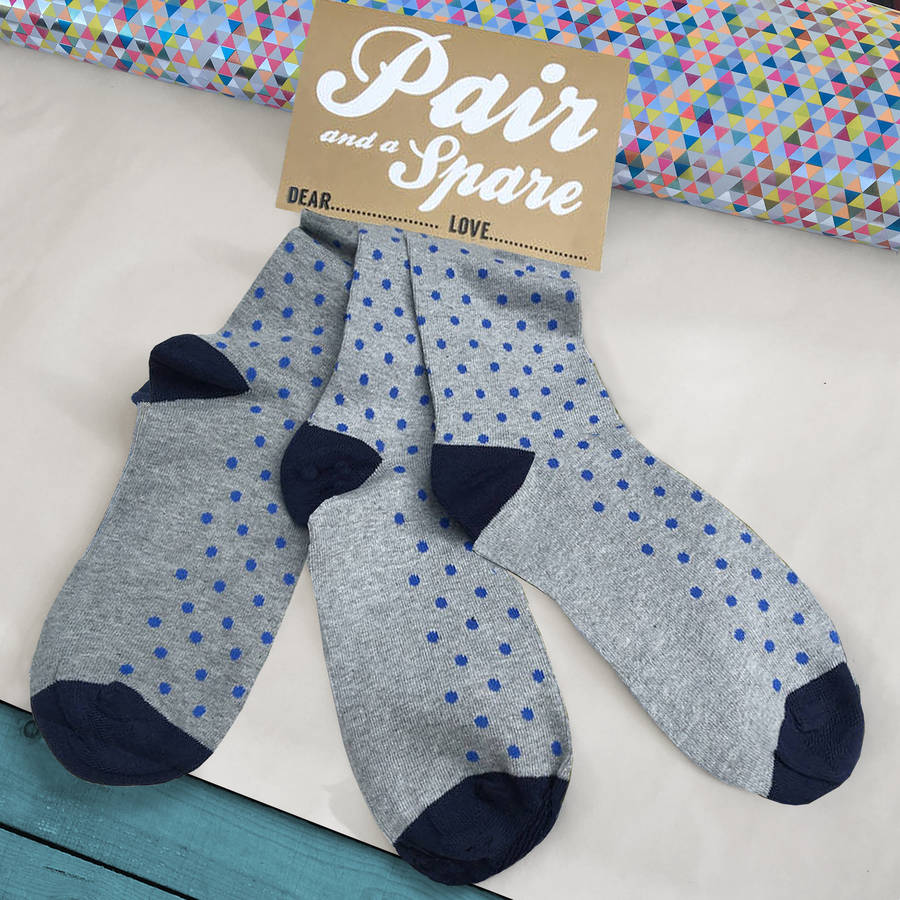 Gift 'Pair And A Spare' Set Of Three Socks, 1 of 5