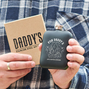 Personalised 'Life Is Better Outdoors' Cowboy Hip Flask, 5 of 7