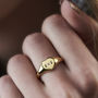 Personalised Handstamped Heart Signet Ring With Diamond, thumbnail 4 of 12