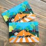 Abbey Road Foxes Greeting Cards, A6 Size, thumbnail 1 of 6