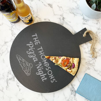 Personalised Slate Pizza Slice Board, 3 of 5