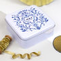 Personalised Blue And White Anniversary Tin, thumbnail 5 of 5