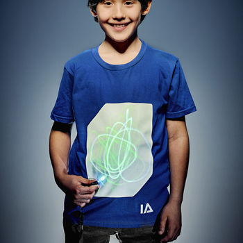 Children's Interactive Glow In The Dark T Shirt In Blue, 2 of 6