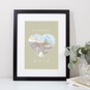 Personalised 'Home Sweet Home' Map Heart Print, thumbnail 1 of 7