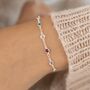Sterling Silver Mini Family Birthstone Bracelet, thumbnail 3 of 8