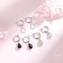 Sterling Silver Natural Faceted Crystal Huggie Hoop Earrings, thumbnail 1 of 9