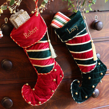 Personalised Luxury Jingle Bell Christmas Stocking, 2 of 8