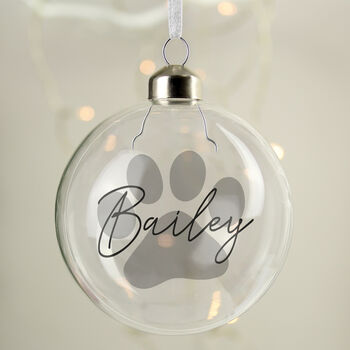 Personalised Glass Christmas Pet Bauble, 2 of 3