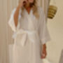 White Long Satin Bridal Robe, thumbnail 2 of 10