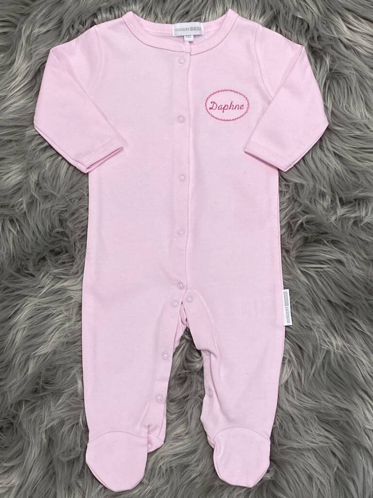 Personalised Embroidered Baby Sleepsuit By Broughton & Co
