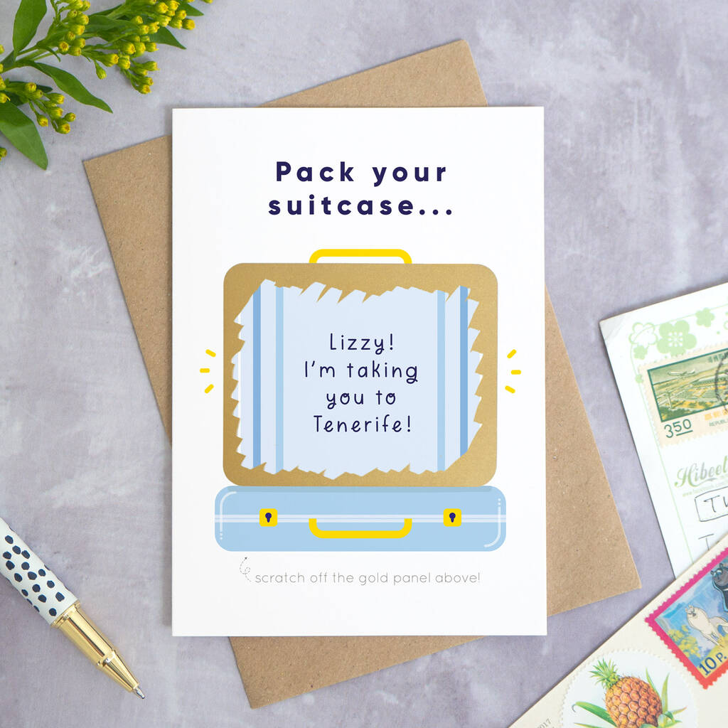 Personalised Suitcase Travel Scratch Card, 1 of 9